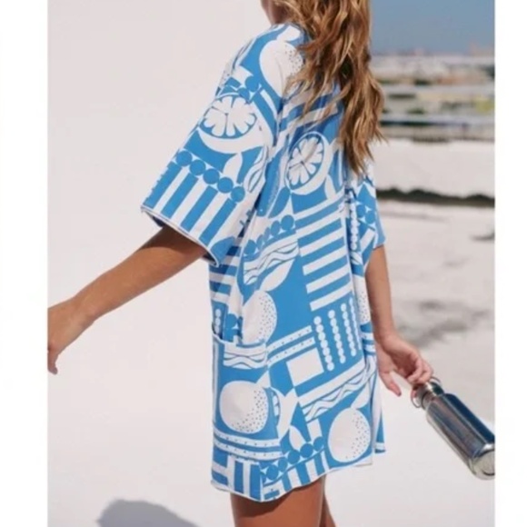 FP Hot Shot Printed Tee Romper in Sunday Market Blue sz xs NWT - Picture 3 of 6